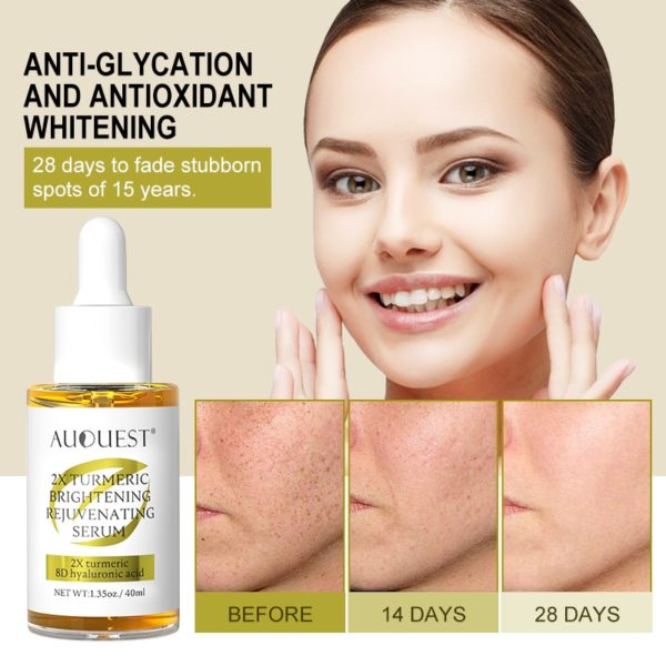 AUQUEST Dark Spot Serum Hyaluronic Acid Whitening Vitamin C Face Serum Turmeric Collagen Facial Skin Care 5