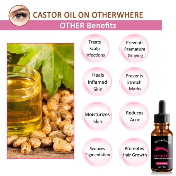 Castor Oil Eyelash Growth Serum Longer Fuller Eyelash Enhancer Eyebrow Lashes Lifting Treatment Essence Hair Nourishing 5