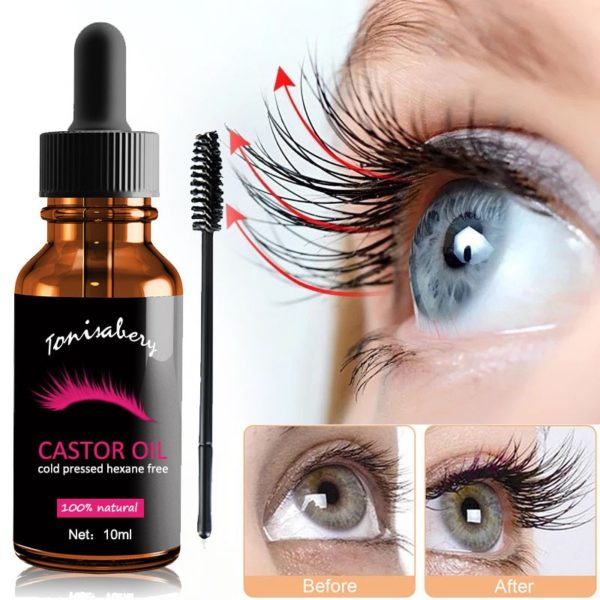 Castor Oil Eyelash Growth Serum Longer Fuller Eyelash Enhancer Eyebrow Lashes Lifting Treatment Essence Hair Nourishing