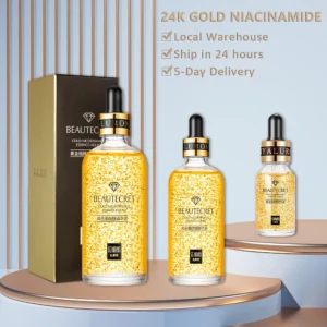 kf S4695d9f602684bc0982b7252a093e9487 Skincare Product 24K Gold Niacinamide Face Serum Anti Aging Hyaluronic Acid for Face Shrinks Pores Korean