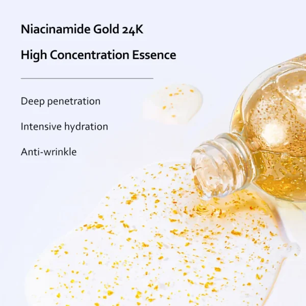 kf S5d0dd4a29d6d475f8e1ac2a14f7f21614 Skincare Product 24K Gold Niacinamide Face Serum Anti Aging Hyaluronic Acid for Face Shrinks Pores Korean