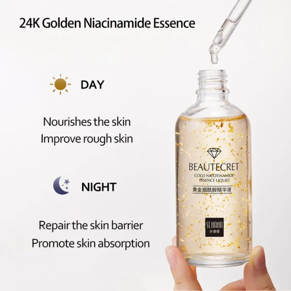 kf S71b2dde72922427abfd9ceb9da980ebfn Skincare Product 24K Gold Niacinamide Face Serum Anti Aging Hyaluronic Acid for Face Shrinks Pores Korean